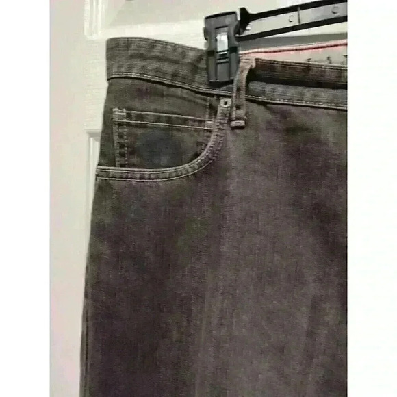 EXC Lands' End Black Traditional Fit Tapered Leg Denim Jeans Men's Size 37x32 - Picture 4 of 11